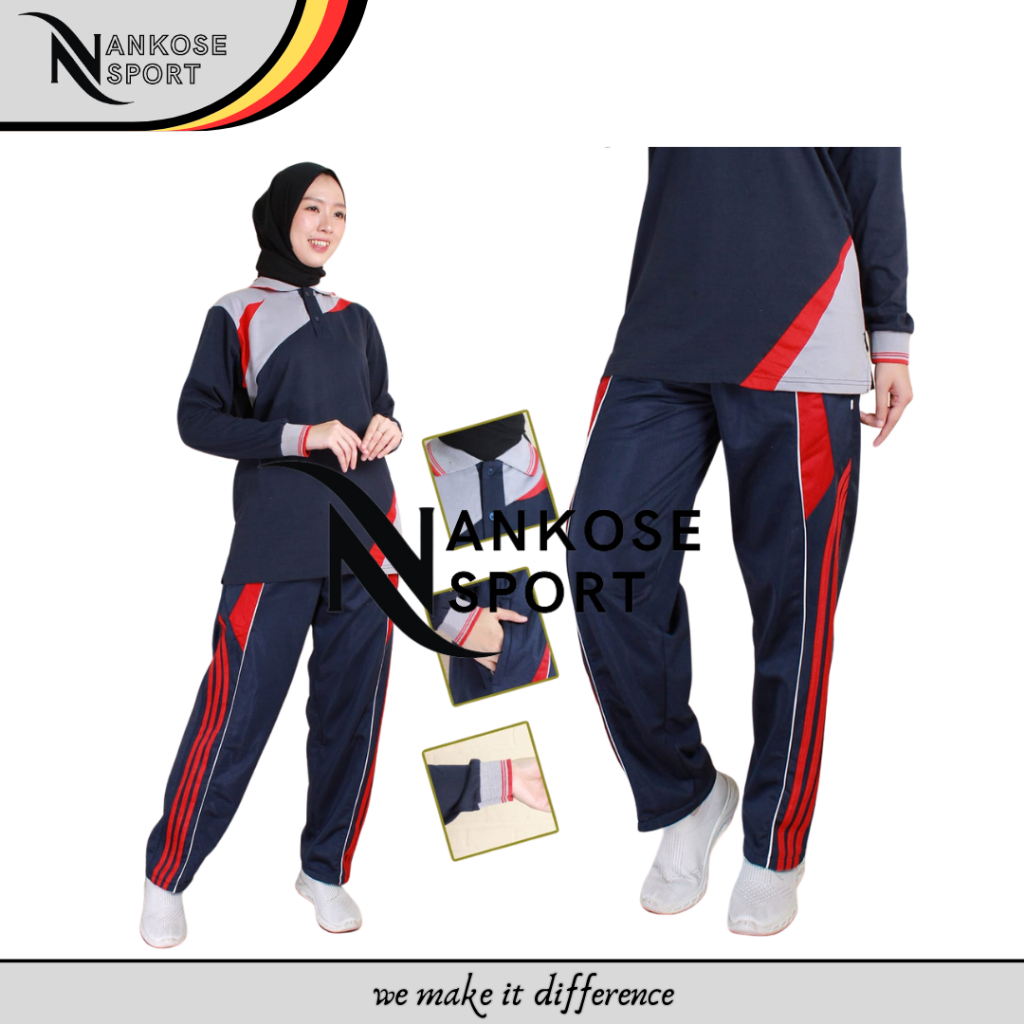 Set kaos olahraga lengan panjang pria dan wanita // kaos olahraga lengan panjang // stelan kaos olah