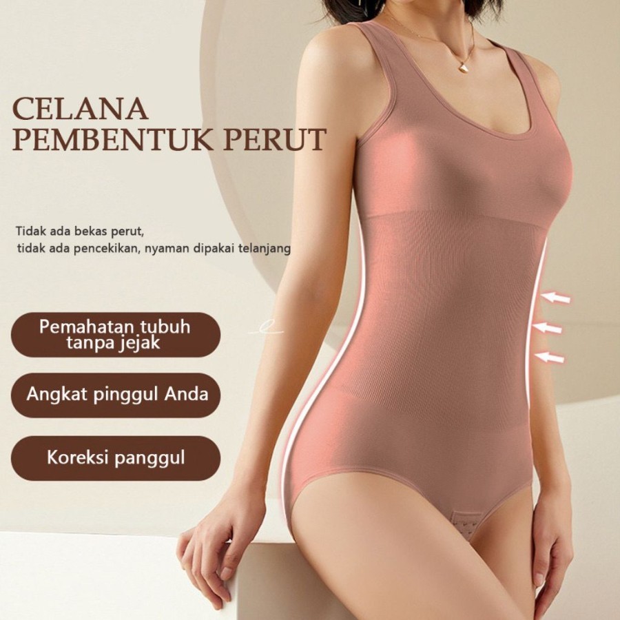 Korset Slimming Suit Pant Pelangsing Pengecil Perut Pakaian Dalam Wanita Full Body