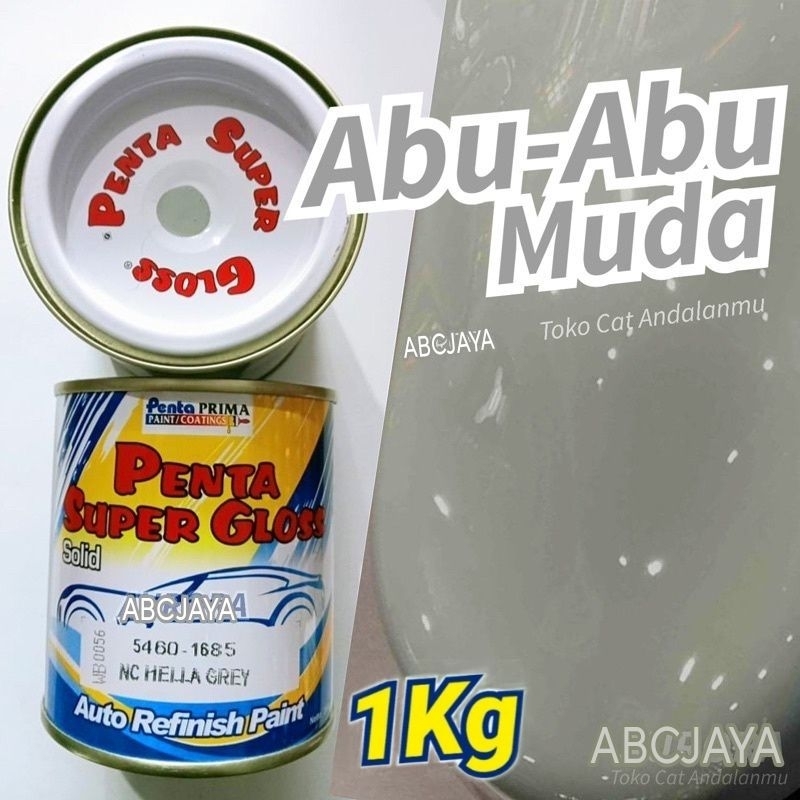 Cat Penta Super Gloss 5460-1685 NC Hella Grey 1Kg Abu-Abu Muda Solid Mengkilap 1 Kilo Duco Duko