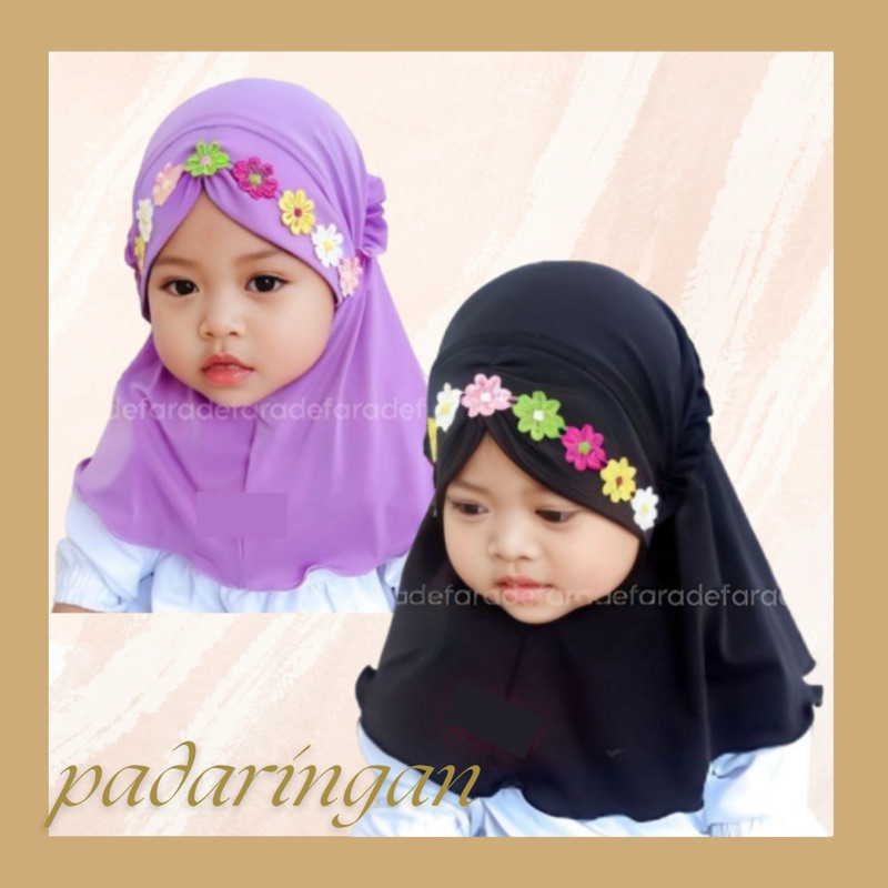 HIJAB BAYI 0- 2 tahun PRINCES MELATI / jilbab bayi / kerudung bayi / hijab anak bayi / jilbab anak b