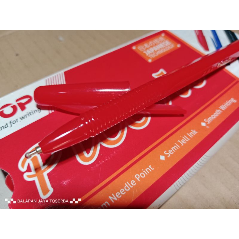

Bolpen ZAi Piccolo pulpen / pena / bolpoint semi jell ink 0,7mm merah solid isi 12 pcs