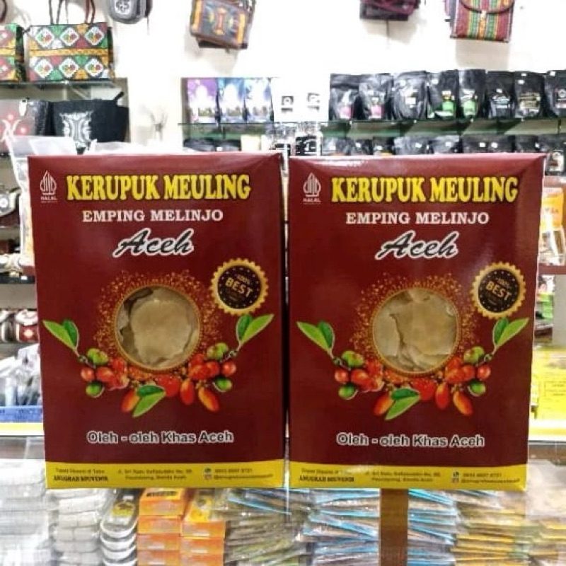 

EMPING MELINJO SUPER KHAS ASLI ACEH 500 gram / Emping Aceh Super Tipis isi dalam kotak 500 gram
