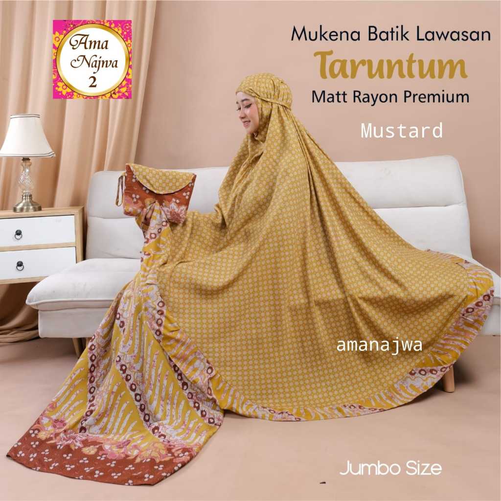 taruntum mukena mukenah rukuh rukoh batik lawasan rayon motif ukuran big size jumbo bigsize adem dan
