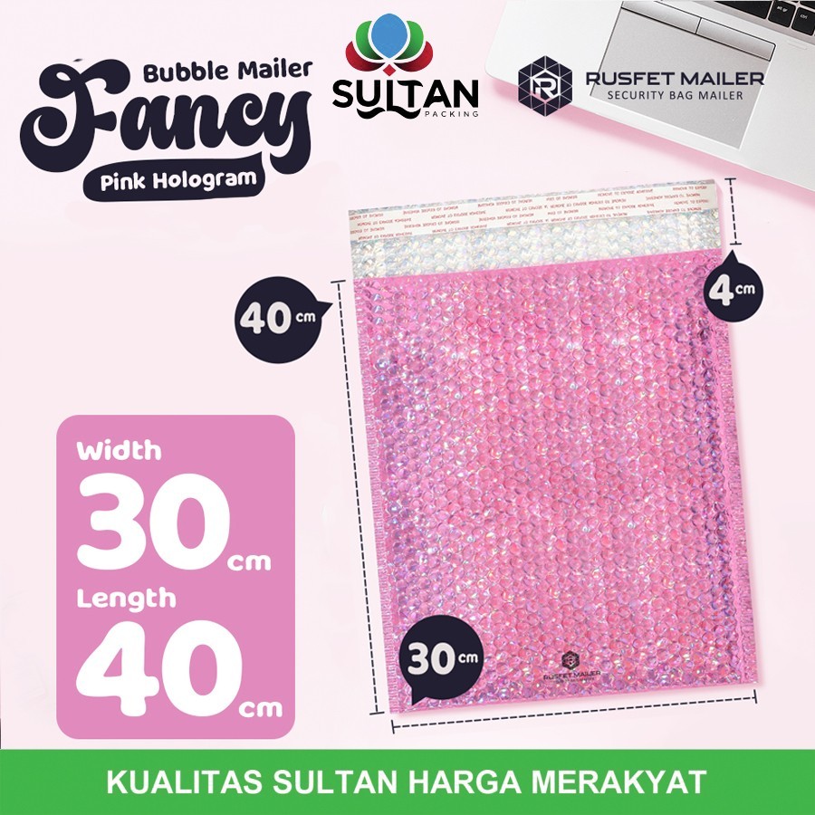 

AMPLOP BUBBLE MURAH|BUBBLE PACKING|BUBBLE MAILER PINK HOLOGRAM 30x40
