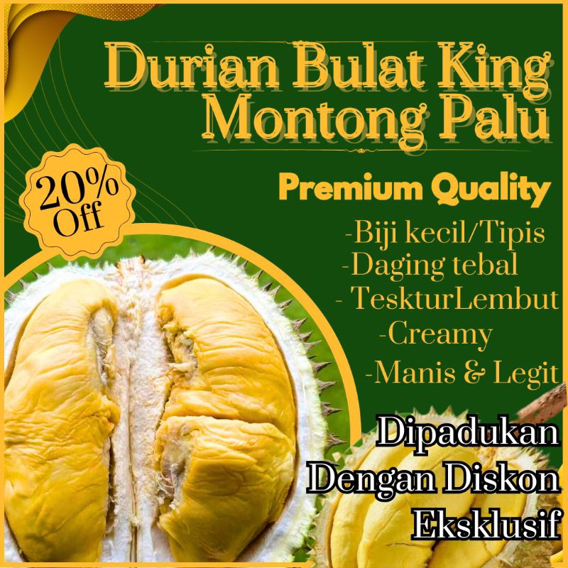 

Durian Bulat Montong Palu Fressh Baru petik/Durian Montong palu