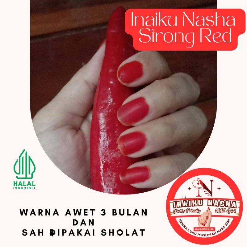 INAIKU NASHA / HENNA RED / NAIL HENNA MERAH / INAI MERAH / Henna awet 3 bulan / Henna murah / nail H