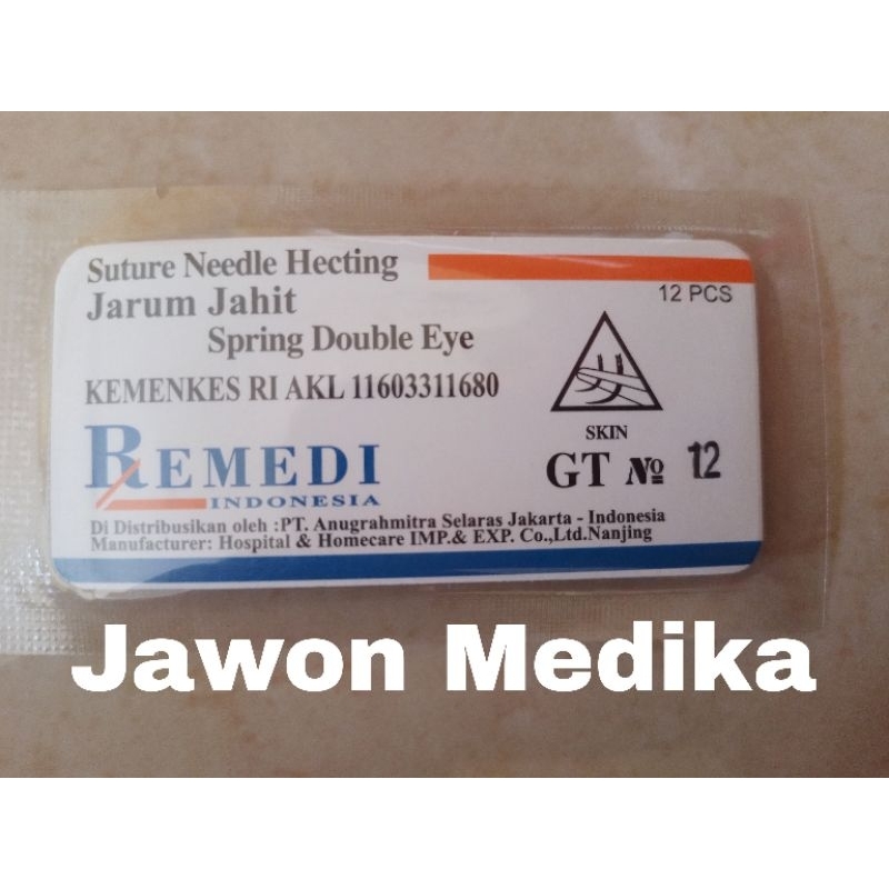 Jarum Jahit Remedi Kulit No.12/Suture Needle Hecting Remedi Skin No.12