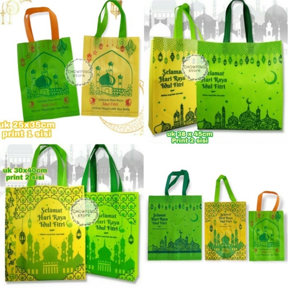 

Lusinan 12Pcs Goodie Bag Spunbond Kantong Souvenir Ramadhan Lebaran Idul Fitri