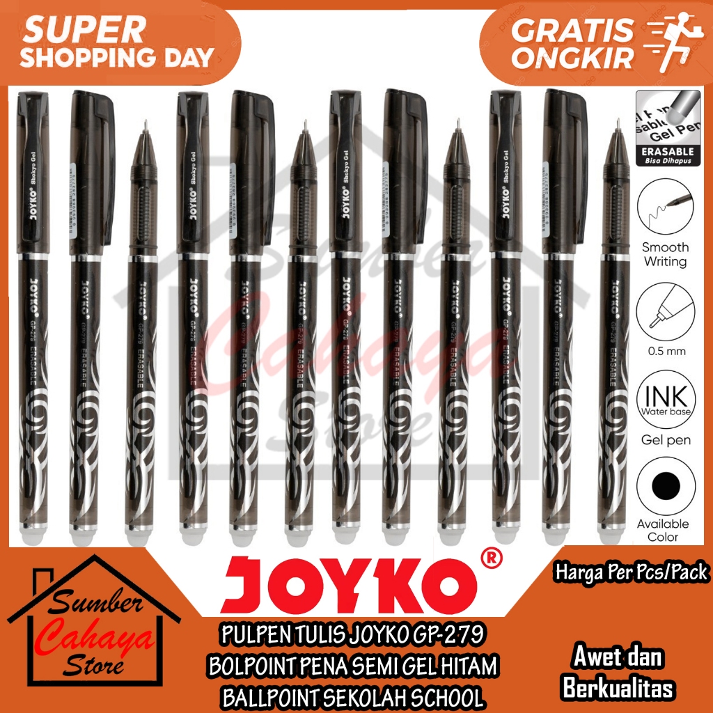 

PULPEN JOYKO GP-279 FRODO 0.5 MM BALLPEN CABUT BALL PEN PENA JOIKO GP279 BOLPEN HITAM black BALPEN BALPOINT BALPOIN PULPEN TULIS MENULIS DI KERTAS PAPER BOLPOIN PERLENGKAPAN SEKOLAH SCHOLL KERJA KANTOR