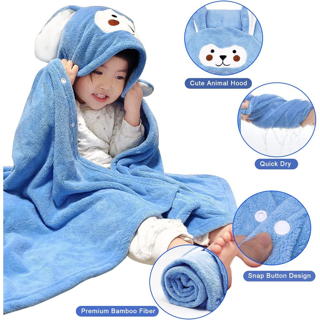 Handuk Mandi Bayi Dengan Tudung Kepala 27 x 53 Inch
