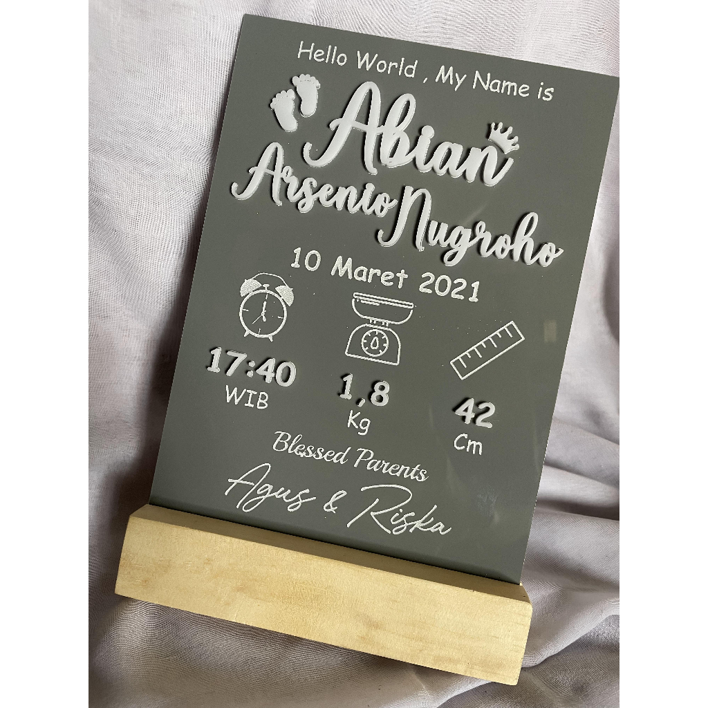 HOSPITAL BOARD ACRYLIC / PAPAN NAMA BAYI / CUSTOM / HANDMADE