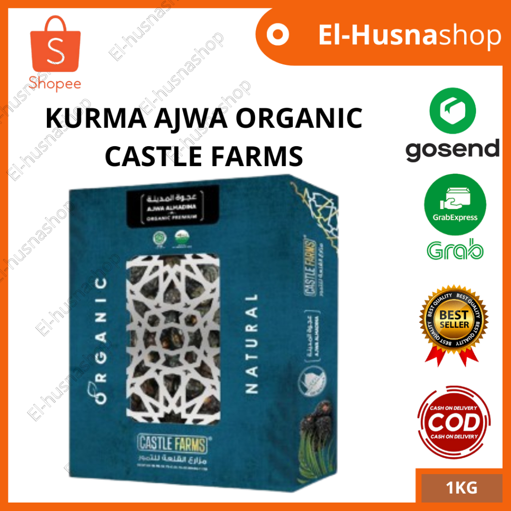 

Kurma Ajwa 1kg Asli Original Castle Farms Premium Madinah Jumbo Organik Korma Nabi
