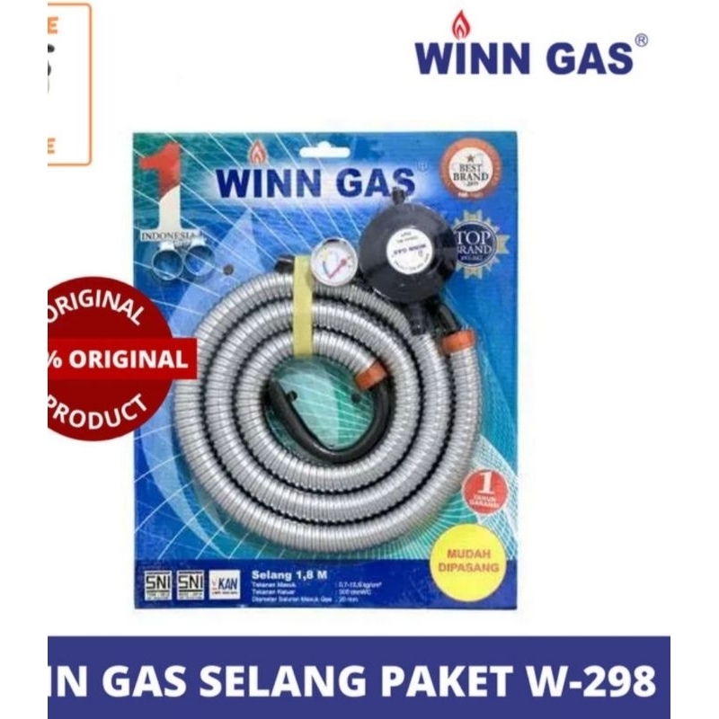 Regulator+meter+selang winn gas 298,selang + regulator meter winn gas 298