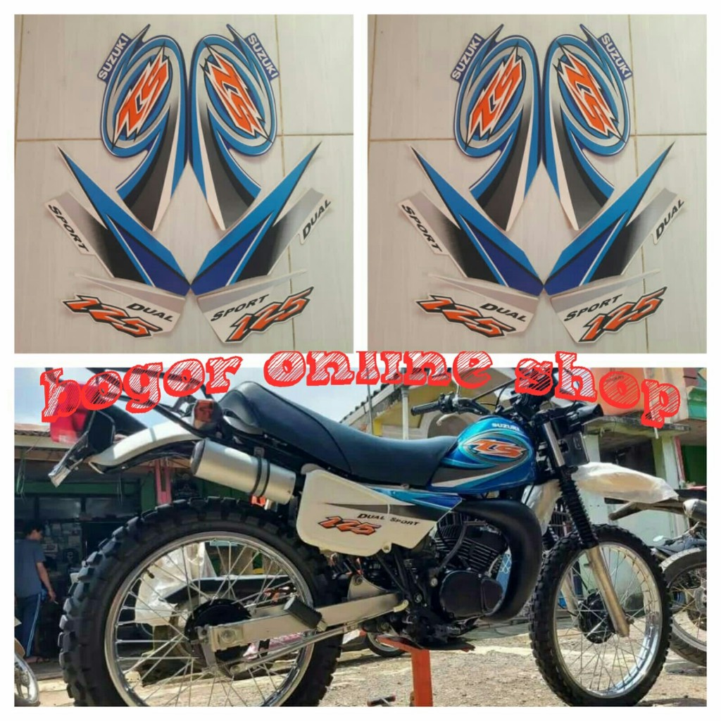 striping body motor suzuki ts 125 2004 biru