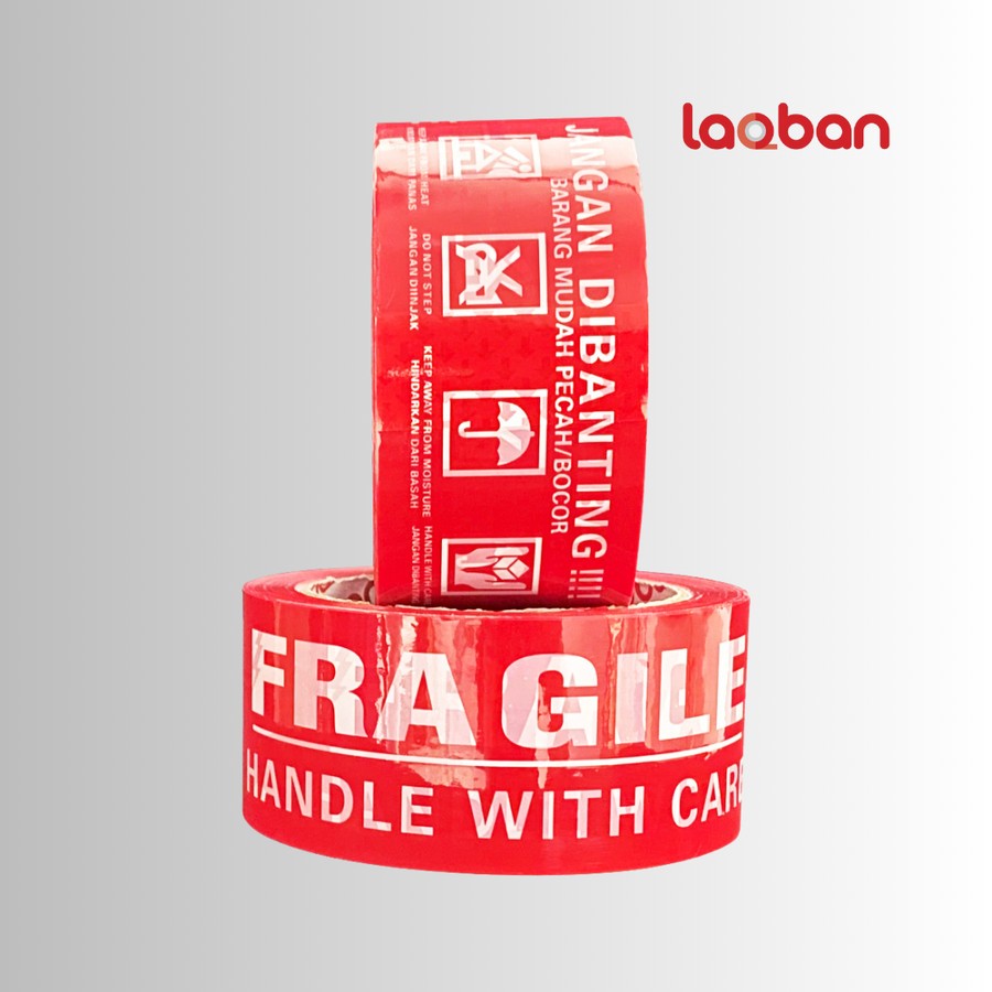 

[ Khusus Kurir Instan ] Lakban Fragile Unboxing 90 yard 48 mm 50 micron