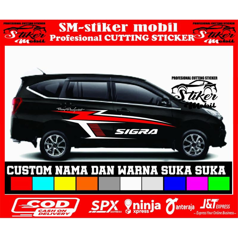 stiker mobil sigra stiker cutting custom universal stiker variasi mobil sticker car