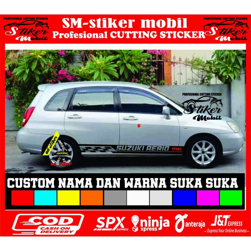 stiker lis mobil suzuki aerio stiker cutting sticker variasi mobil suzuki