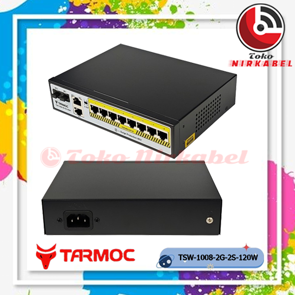 Tarmoc TSW-1008-2G-2S-120W 8 Port Gigabit POE 802.3af/at POE Switch 120W