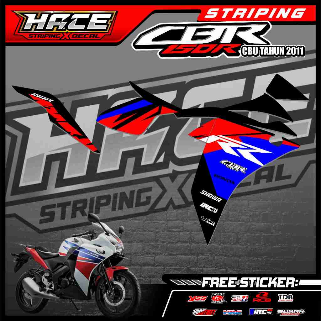 17 STRIPING STICKER CBR 150 R CBU 2011 - STRIPING CBR 150 R CBU 2011 MOTIF SIMPLE
