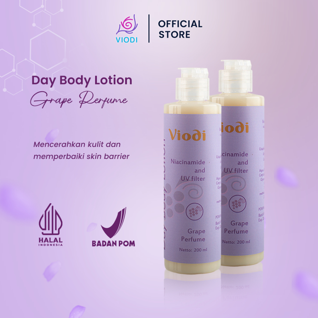 VIODI Body Lotion Day & Night 200ml // Hand Body Lotion BPOM