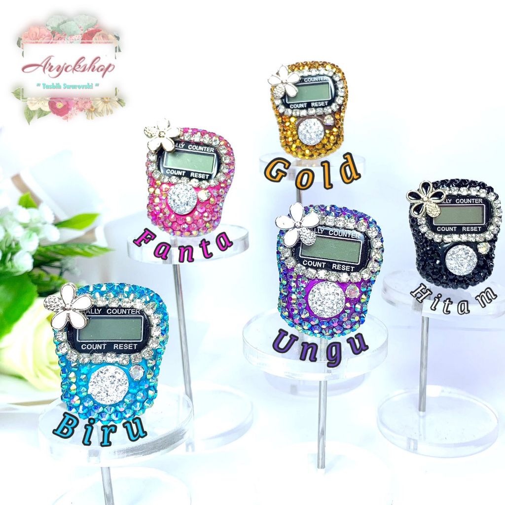 "CHAIN BUNGA" Tasbih digital swarovski cantik  hias blink blink swarovski Tasdig lucu syantik elegan