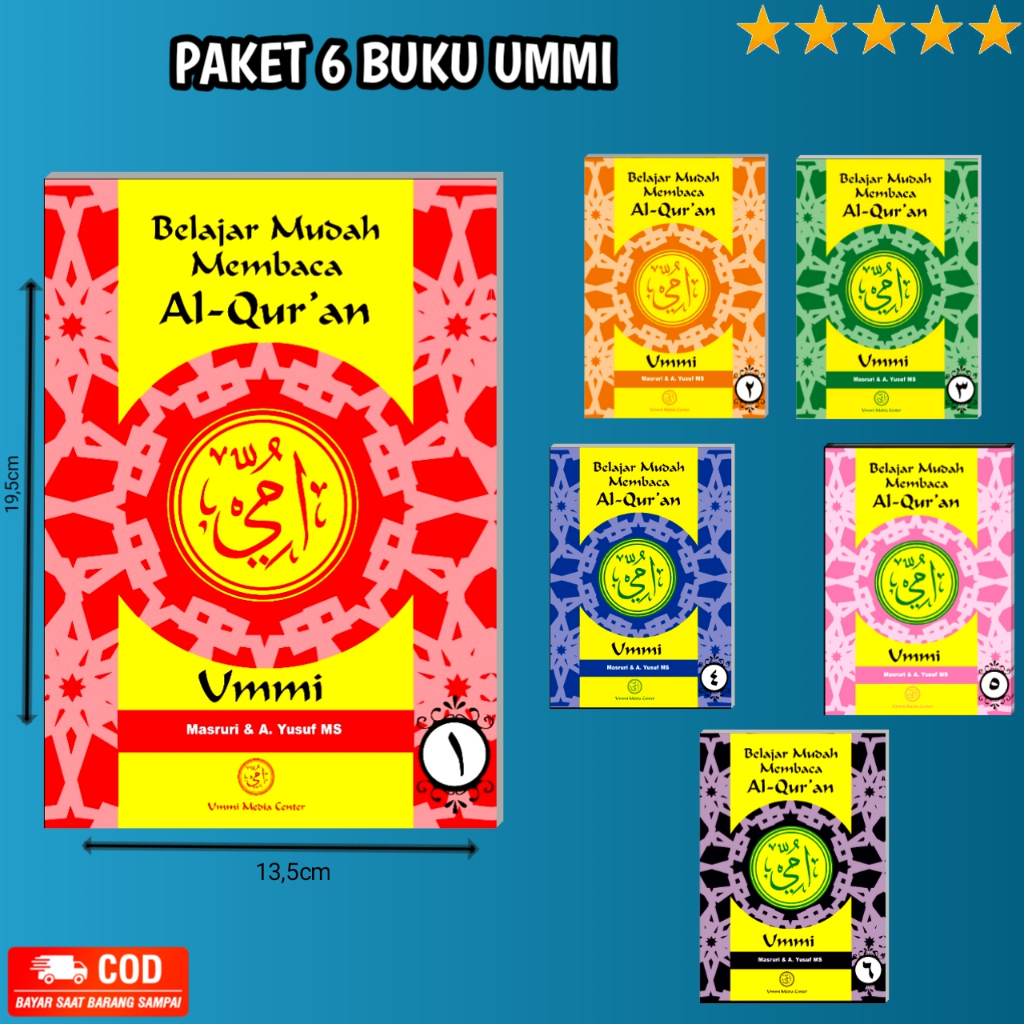 Paket 6 Buku Metode Ummi Lengkap - Jilid 1-6 Belajar Membaca Al-Qur'an / M H