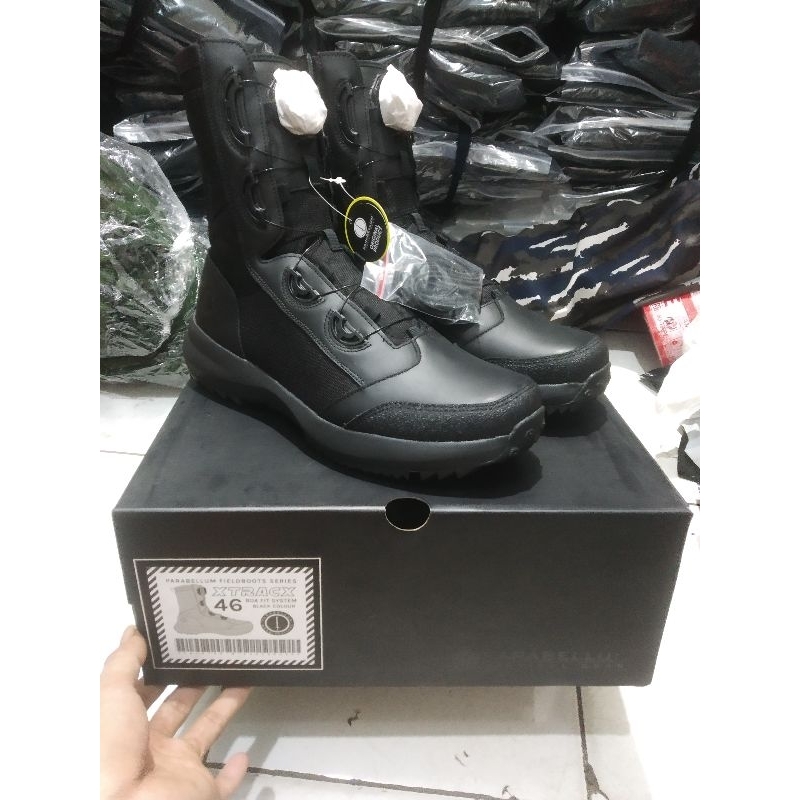 Sepatu PDL BOA Parabellum Full Kulit X-Tracx Black OriginaL