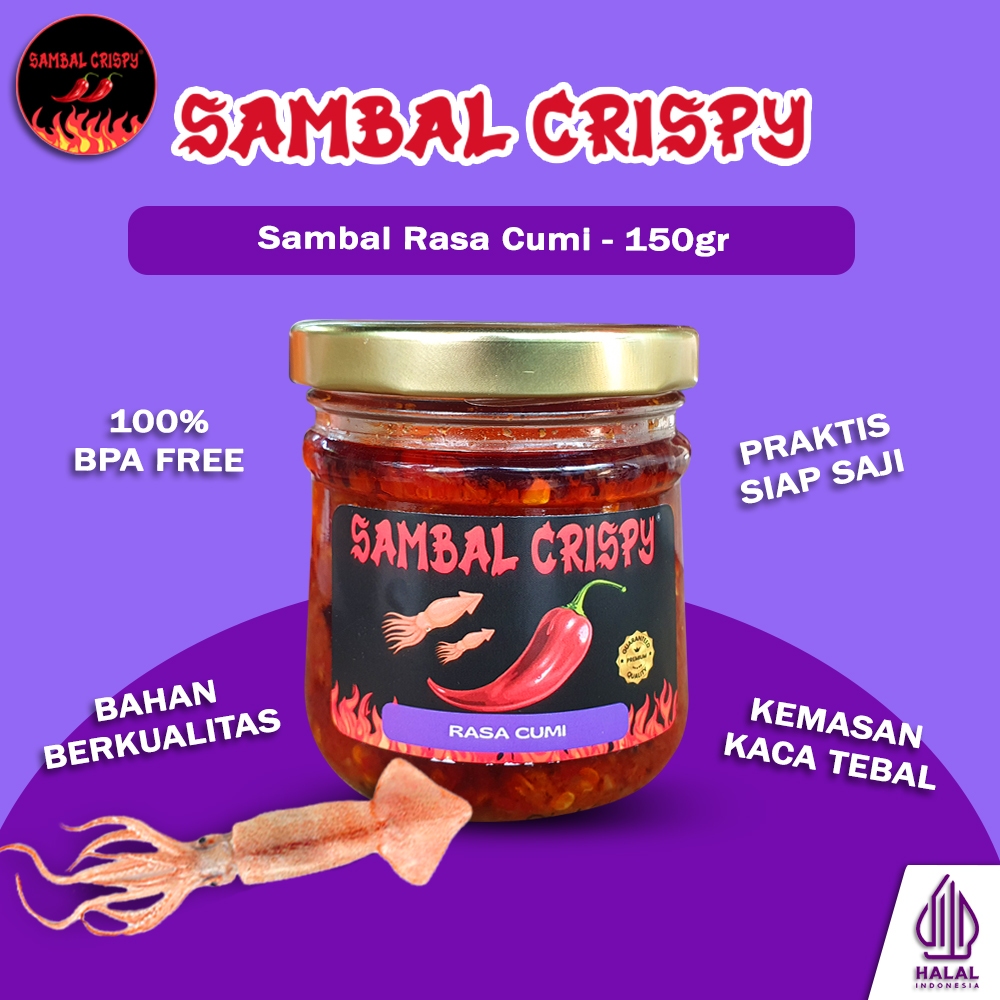 

Sambel Cumi Cabai Merah Pedas Gurih SAMBAL CRISPY 150 Gram - Home Made Rumahan