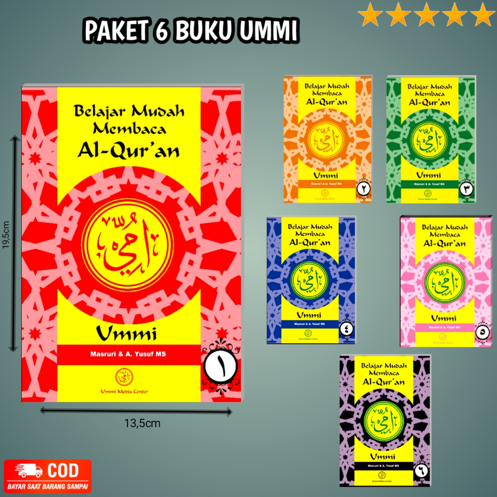 Paket 6 Buku Metode Ummi Lengkap - Jilid 1-6 Belajar Membaca Al-Qur'an / B N