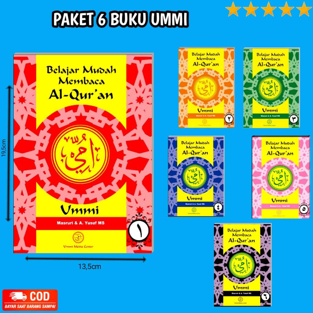 Paket 6 Buku Metode Ummi Lengkap - Jilid 1-6 Belajar Membaca Al-Qur'an / S N