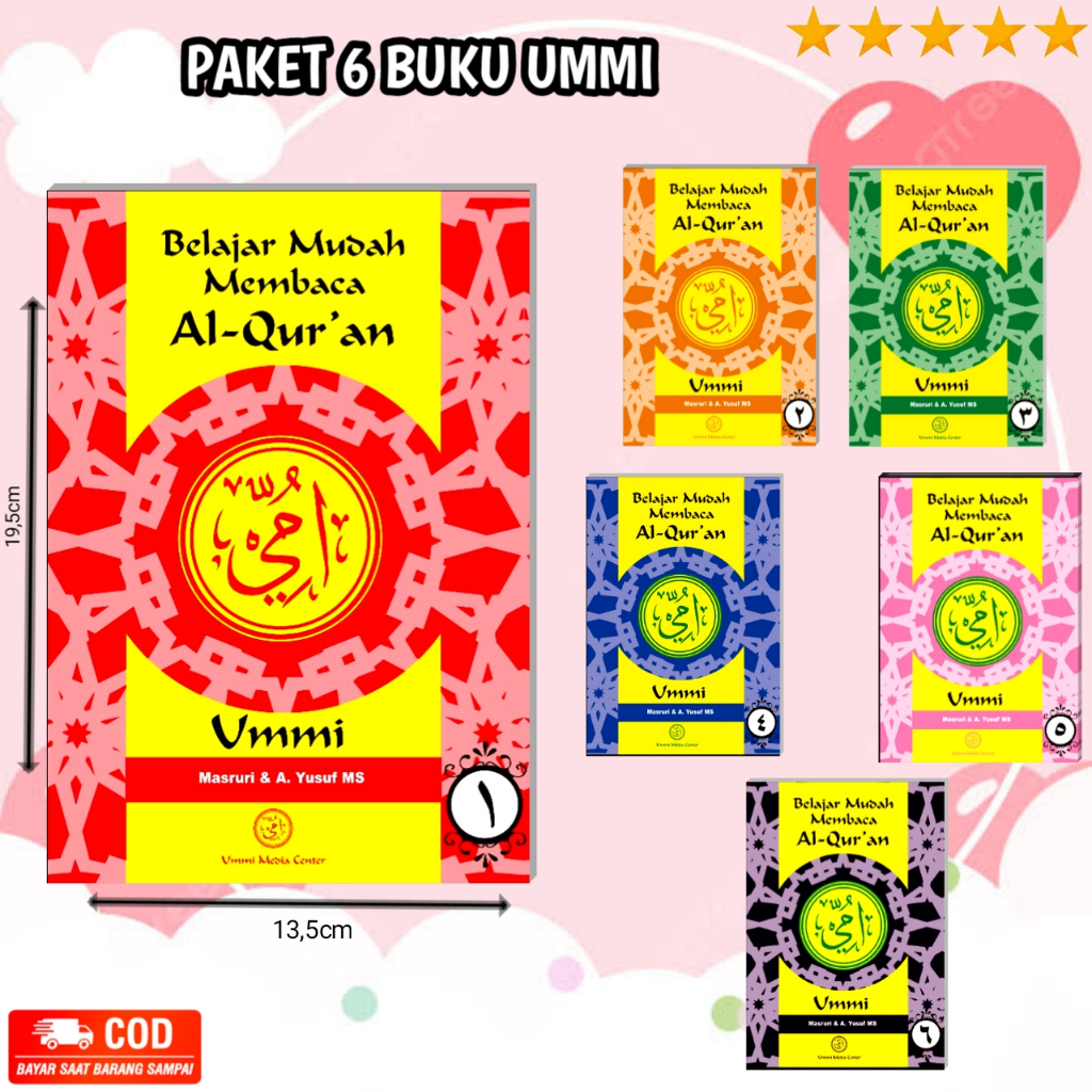 Paket 6 Buku Ummi - Metode Ummi Lengkap - Jilid 1-6 Belajar Membaca Al-Qur'an / I B