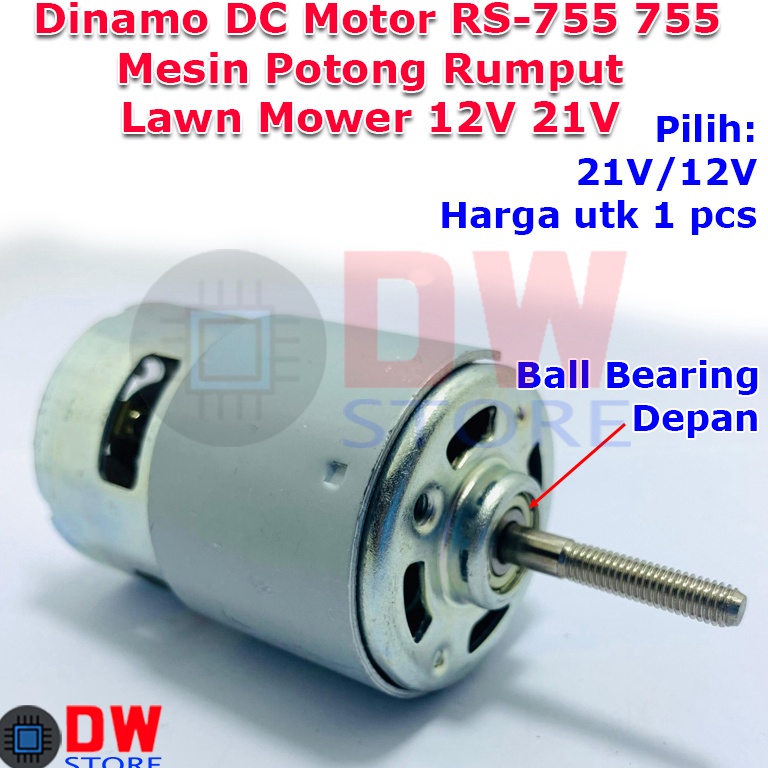 Dinamo DC Motor RS755 755 12V 21V Mesin Potong Rumput Lawn Mower ART V3R5