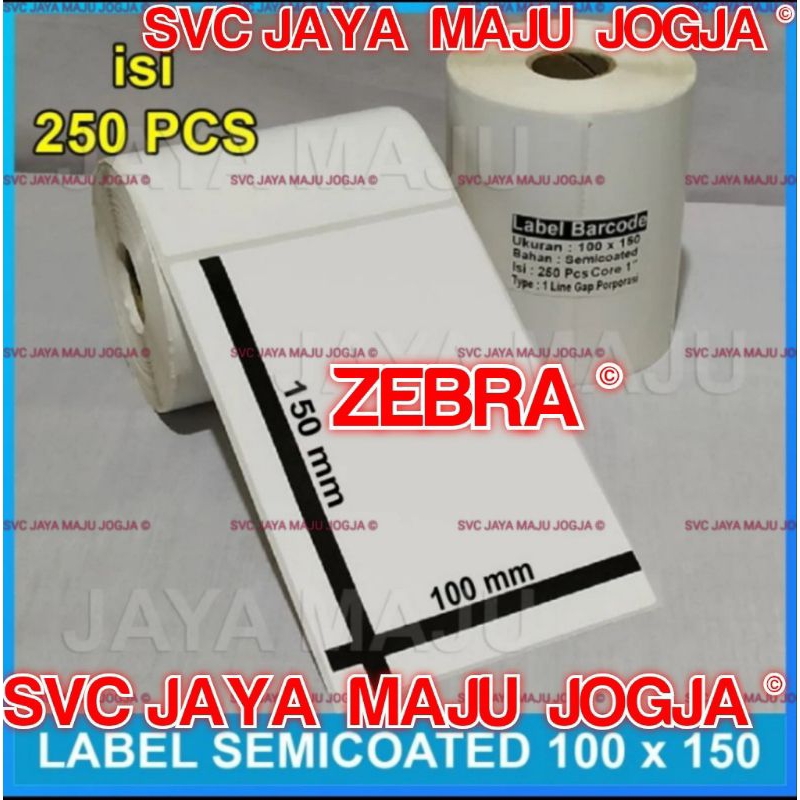 

[ ZEBRA ] 100 X 150 - 1 LINE SEMICOATED - FACE OUT - ISI 250 PCS || CORE 1" || LABEL BARCODE THERMAL TRANSFER PAKAI RIBBON - KERTAS STICKER RESI A6 || 100X150 - GC 420T GK 420T GT 820 ZD 220 ZD 230 ZD 888 CR ZD 888 T ZD 420 ZD421
