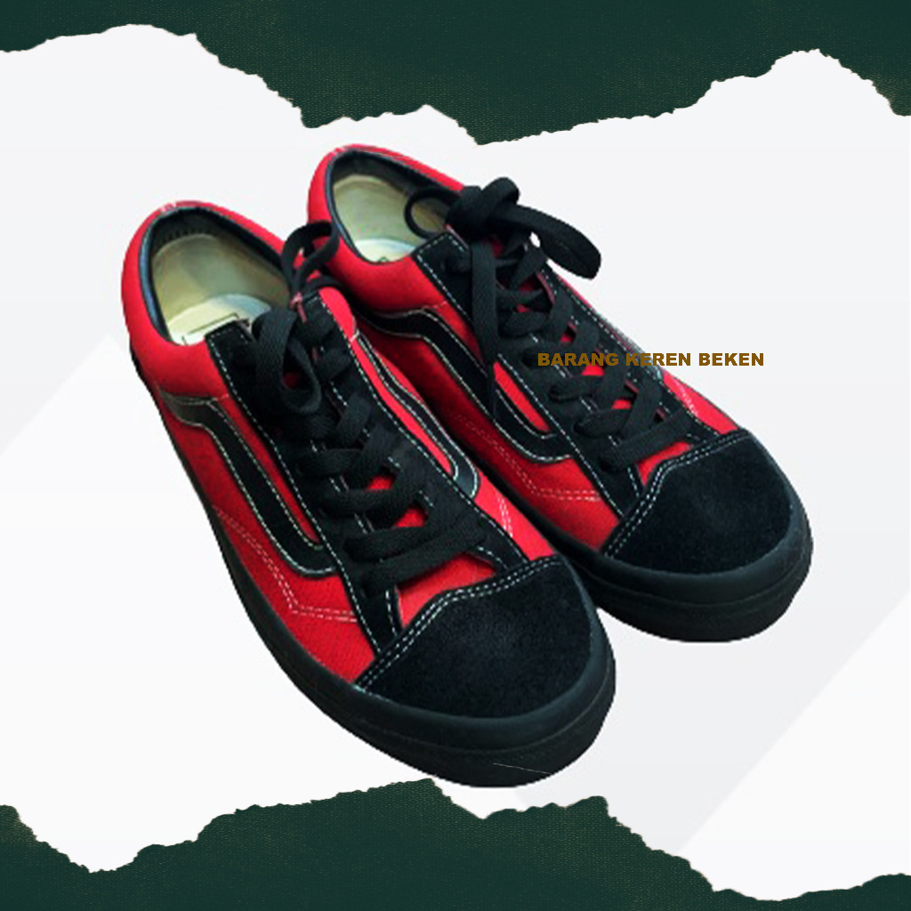 VANS V36OG BILLYS RED BLACK JDM ORIGINAL / VANS SECOND LEGOT / VANS SLIP ON JAPAN MARKET / VANS SECO