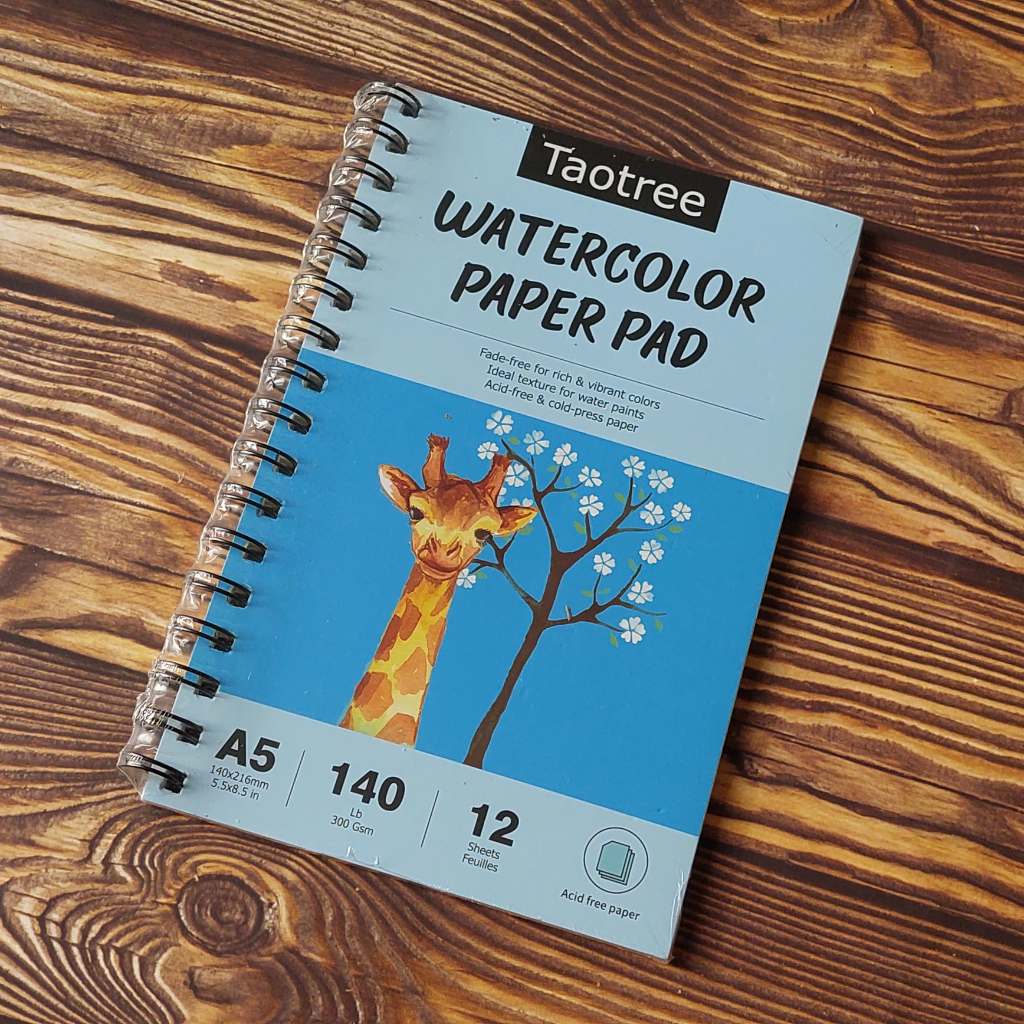 

TaoTree Wired Watercolor Paper Pad A5 / Buku Spiral Watercolor Paper 300 gsm