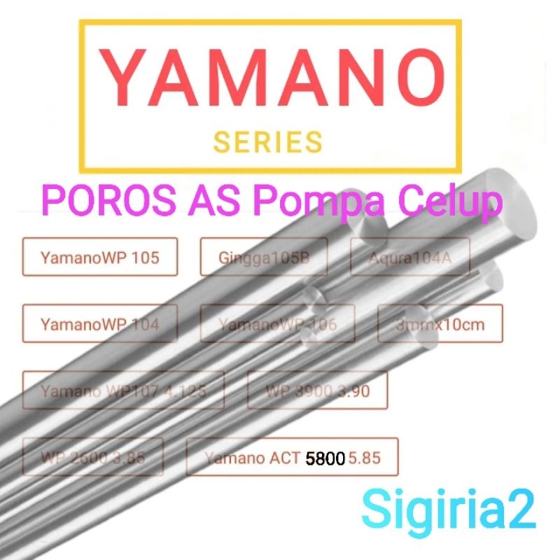 Poros As pompa celup Yamano WP 104/ 105/ 106/ 107/ 2600/ 3900 ACT 5800 STAINLESS STEEL SUS 304