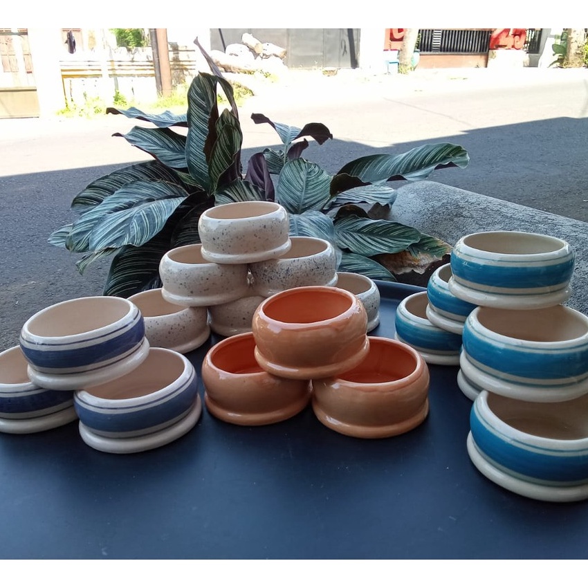 Super CEPUK MERPATI KERAMIK TEMPAT PAKAN MERPATI BAHAN KERAMIK MANGKOK WADAH TEMPAT MAKAN MINUM BURU