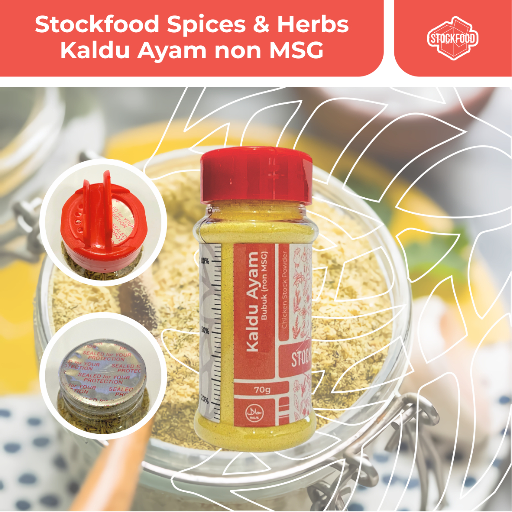 

Kaldu Ayam non MSG / Chicken Stock Powder - Stockfood Spices & Herbs Bottle Pack