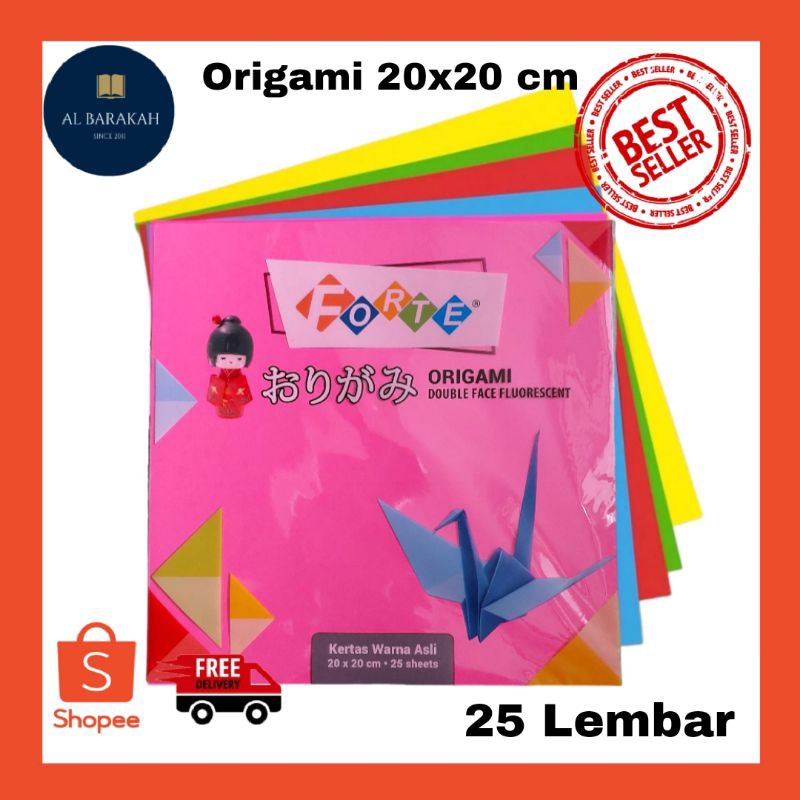 

Kertas Origami 20 x 20 cm (25 lembar) 2 Sisi (Double Face) Forte kertas Lipat