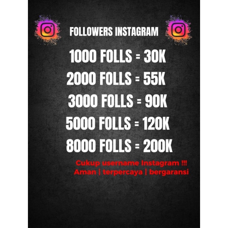 FOLLOWERS INSTAGRAM BERGARANSI