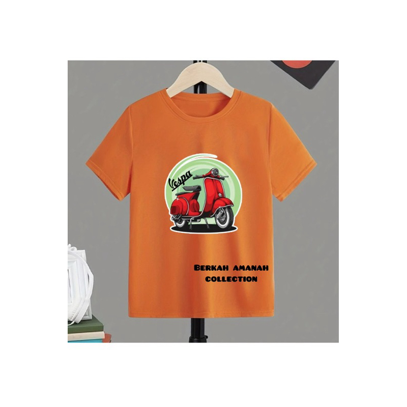 kaos anak vespa/ atasan anak motif vespa/ baju anak kartun vespa