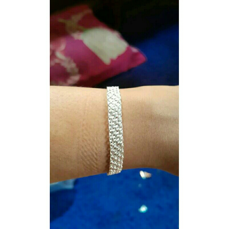 perak asli 100% murni gelang medan rangkap dewasa dan anak