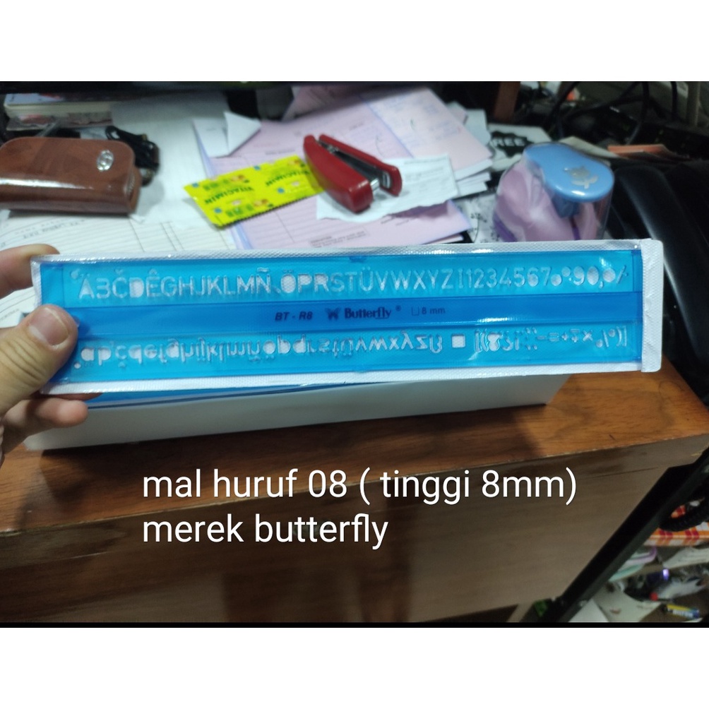 

Seller mal huruf penggaris sablon 8 butterfly r8 atau 8mm 74