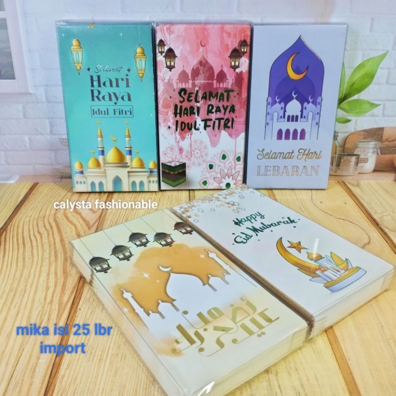 

Amplop angpao mika idul Fitri panjang isi 25 lbr
