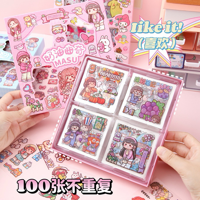 

[ISI 100LEMBAR] Stiker Waterproof Sticker Viral Korea Lucu | Sticker Dekorasi Handbook Scrapbook