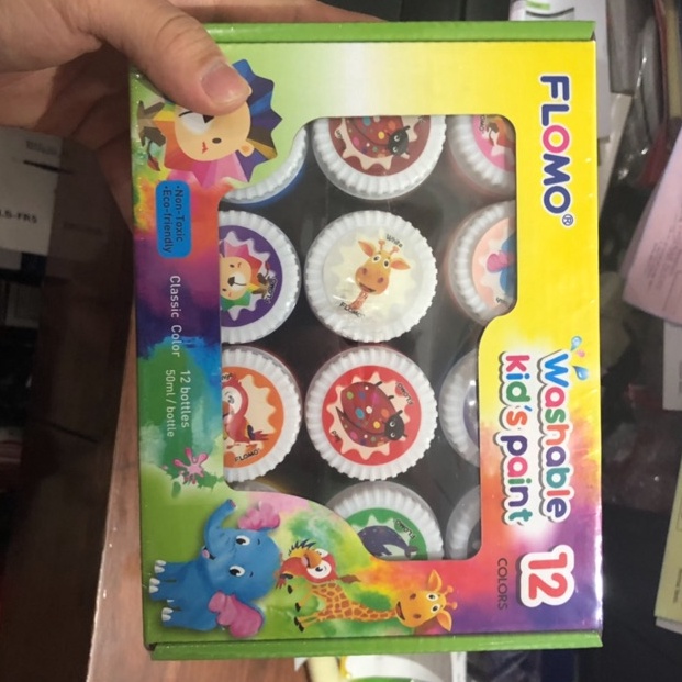 

Promo Flomo washable finger paint 12 warna washable kids paint 5 ml 8