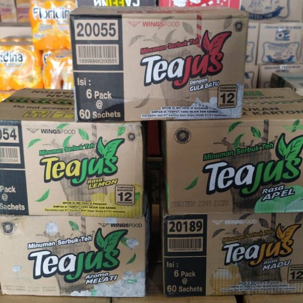 

Terbaru Minuman Teajus Gula Batu Madu Apel Melati Lemon dus 36 sachet 6PH