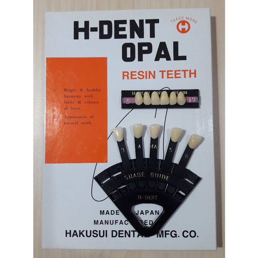 Gila GIGI OPAL H DENT ANTERIOR UPPER dan LOWER Hakusui Japan