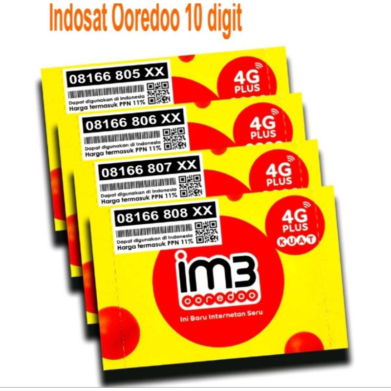 KARTU PERDANA SUPER CANTIK 1M3 OOREDOO 10 DIGIT