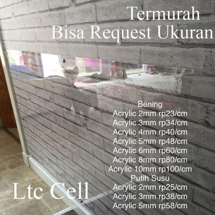 Paling Dicari Acrylic Bening 5mm 1x3cm Akrilik Lembaran Potong Laser QNV